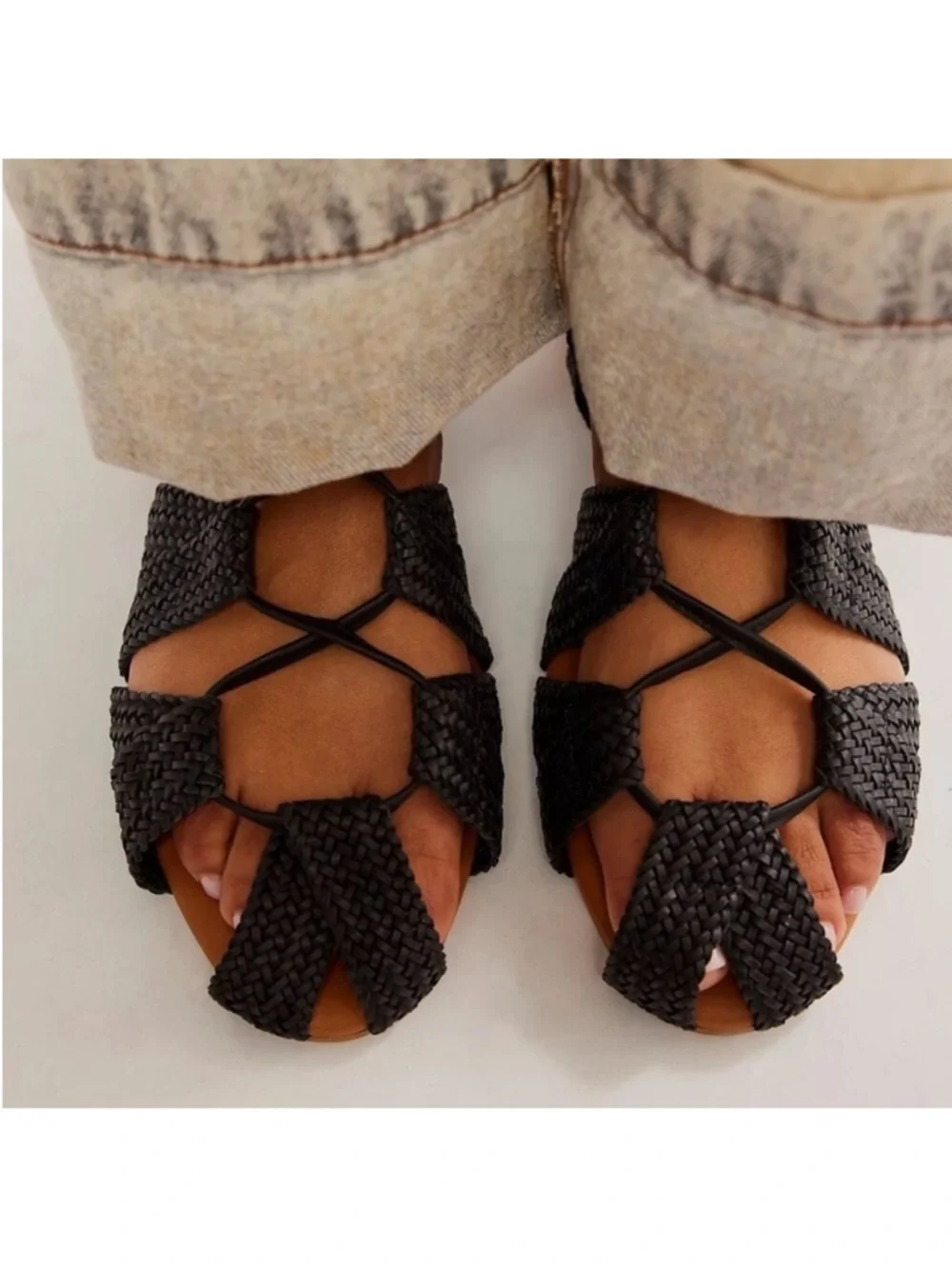 Free People Sunny Gilly Flat Sandals Size 7.5 - Picture 3 of 7